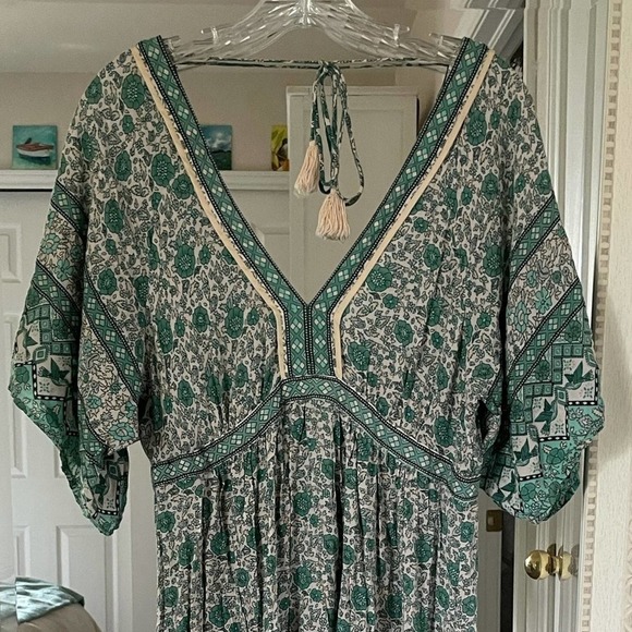 Spell Kombi Folk Dress in Sage - Picture 16 of 16